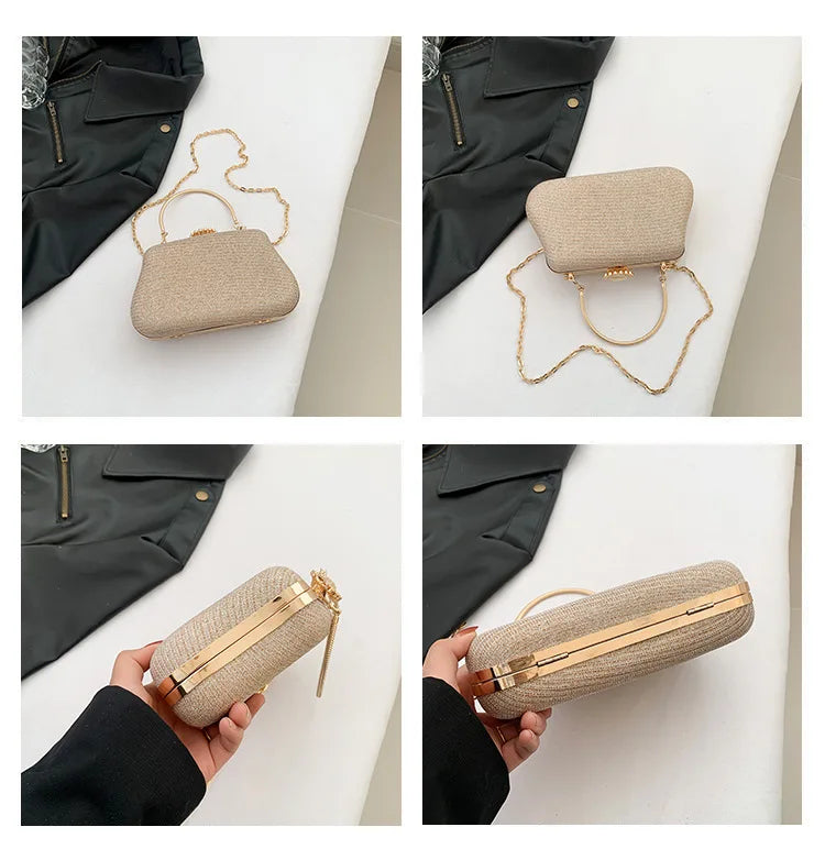 Bolso Seraphine | Acabado Glitter de Lujo con Cadena Elegante