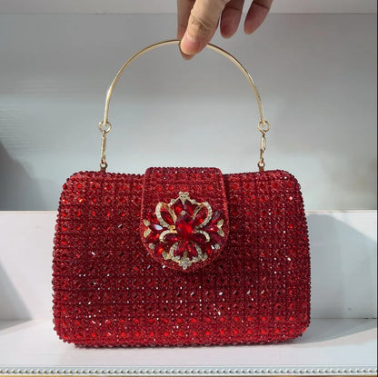 Bolso Diamante Royale | Clutch de Cristales Brillantes con Acabado Metálico de Lujo